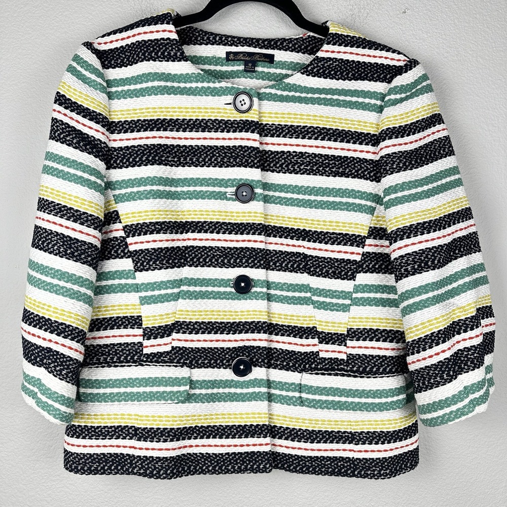 Brooks Brothers Women's Size 12 Blazer Striped‎ Colorful